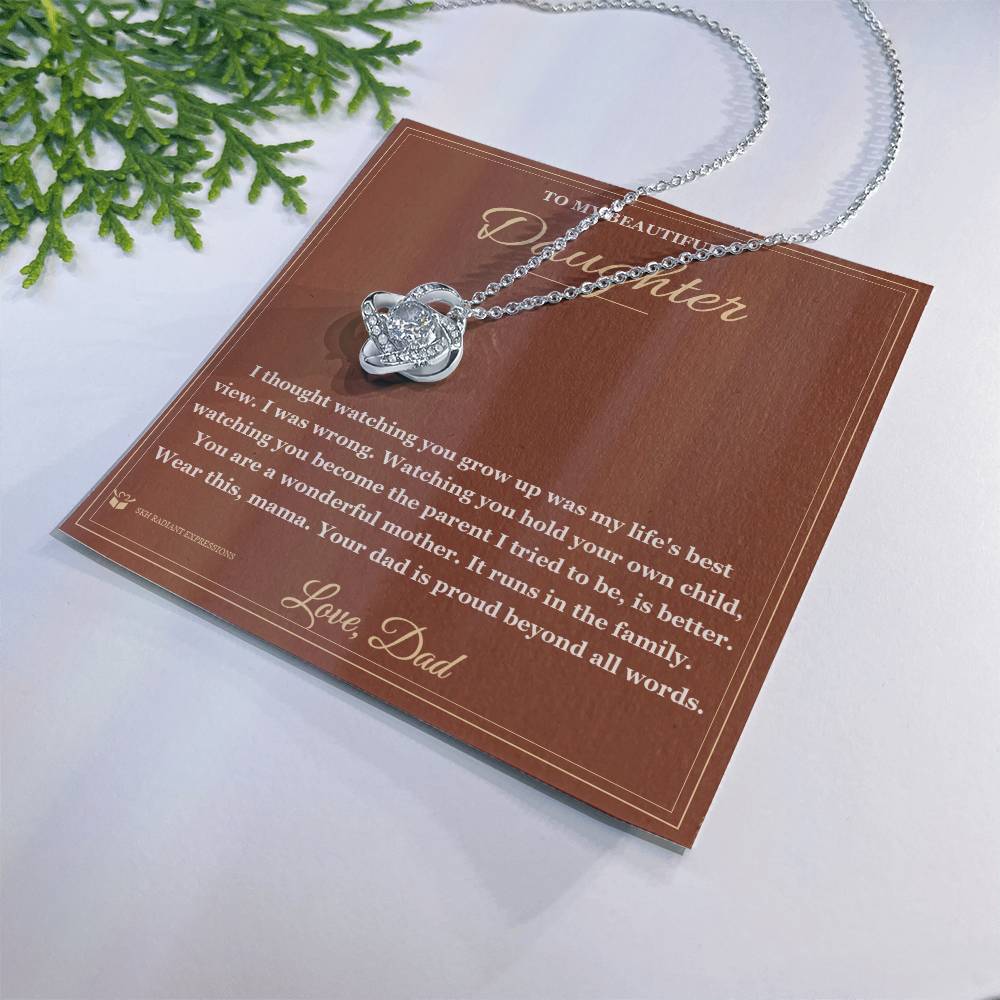 Watching You Become a Mother - Love Knot Necklace for Daughter