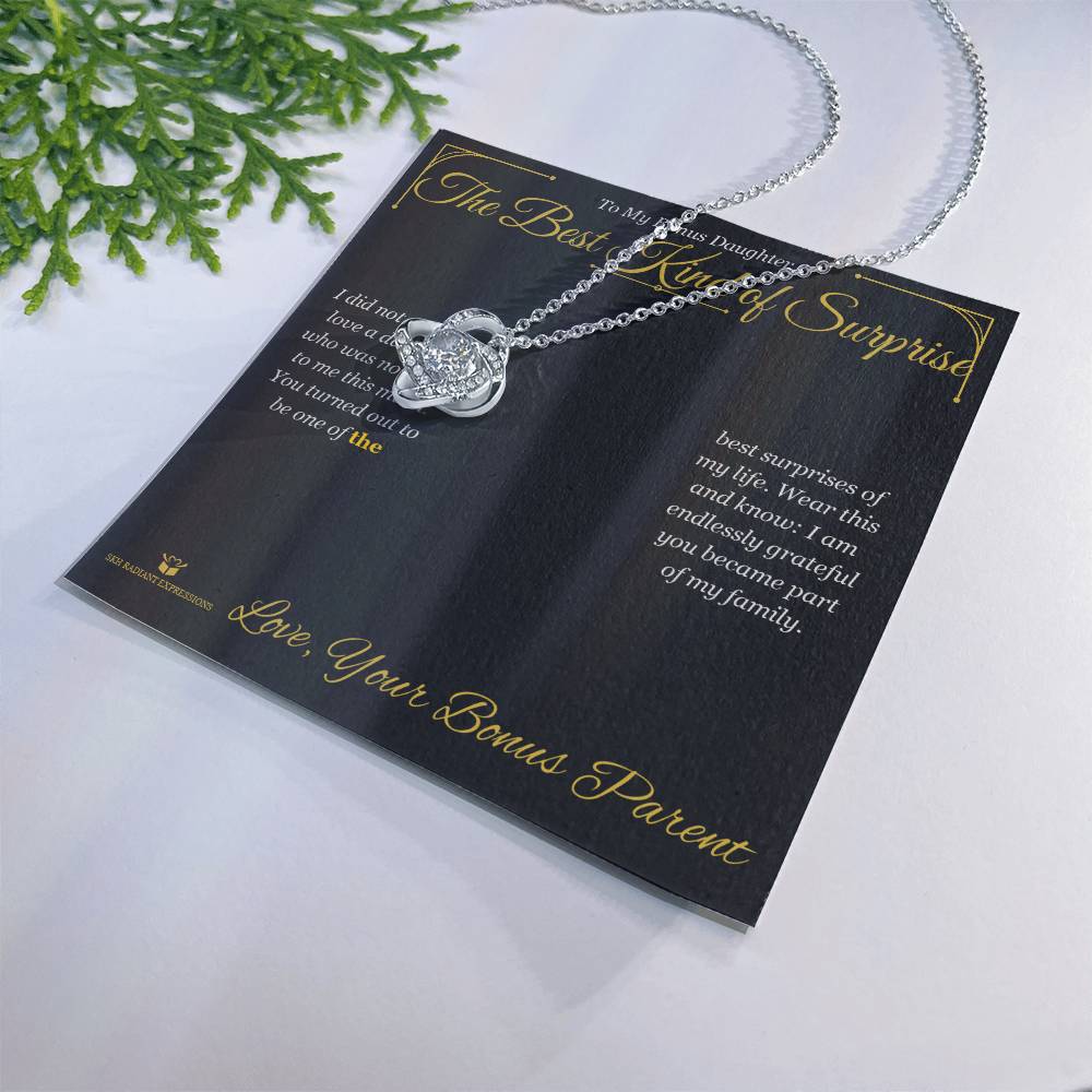 The Best Kind of Surprise - Love Knot Necklace for Stepdaughter