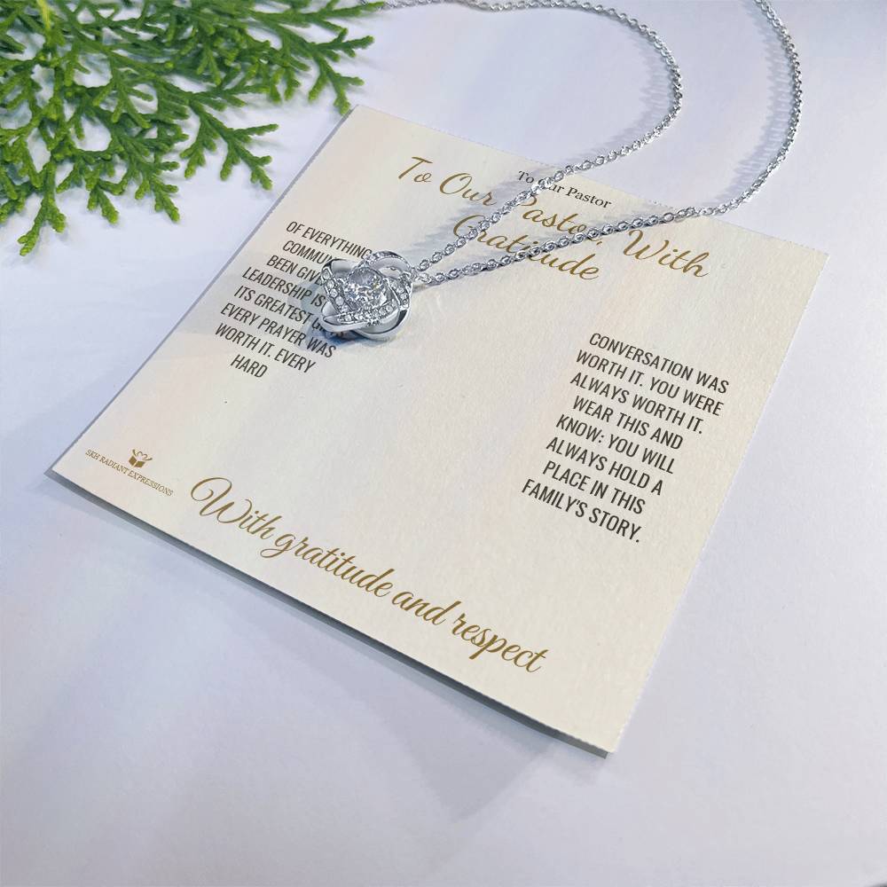 To Our Pastor, With Gratitude - Love Knot Necklace for Pastor