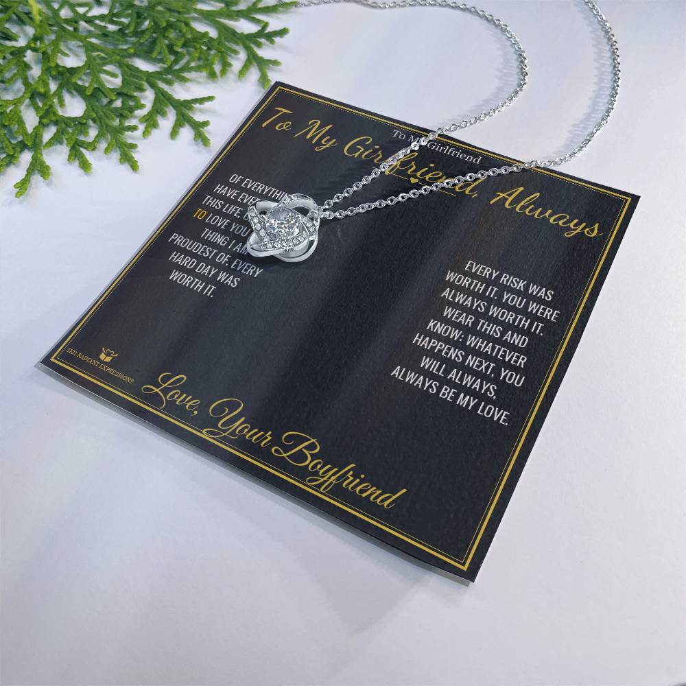 To My Girlfriend, Always - Love Knot Necklace for Girlfriend