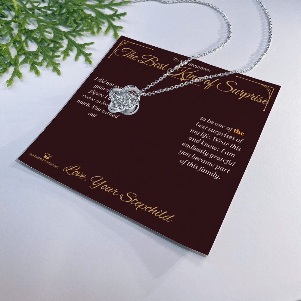 The Best Kind of Surprise - Love Knot Necklace for Stepmom