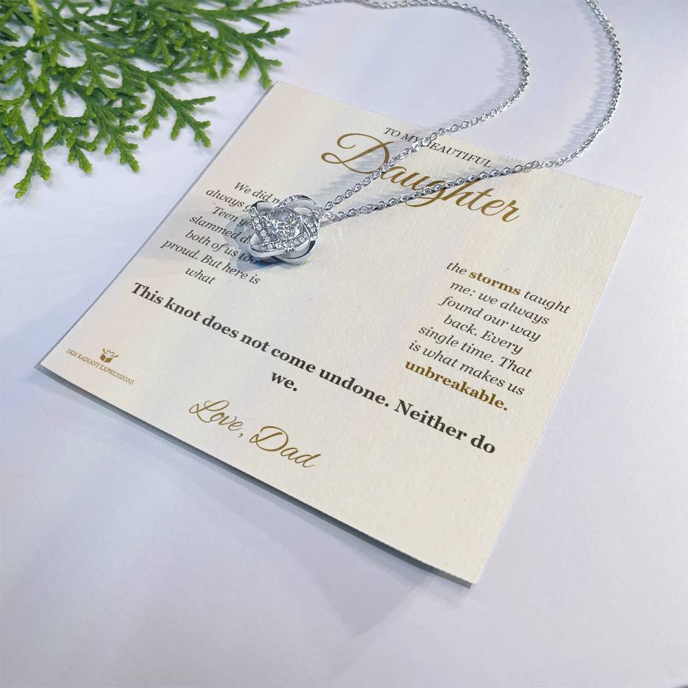 Through the Storms - Love Knot Necklace for Daughter