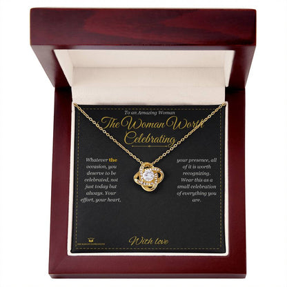 Love Knot Necklace gift box, ready to give to her