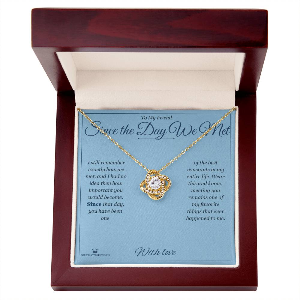 Love Knot Necklace gift box, ready to give to friend