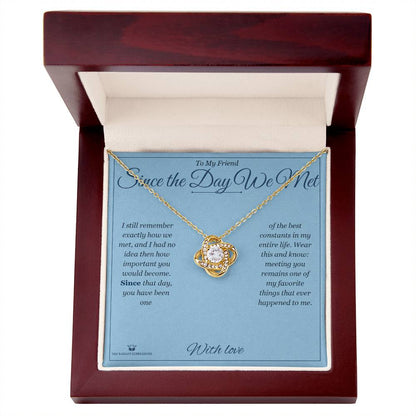 Love Knot Necklace gift box, ready to give to friend