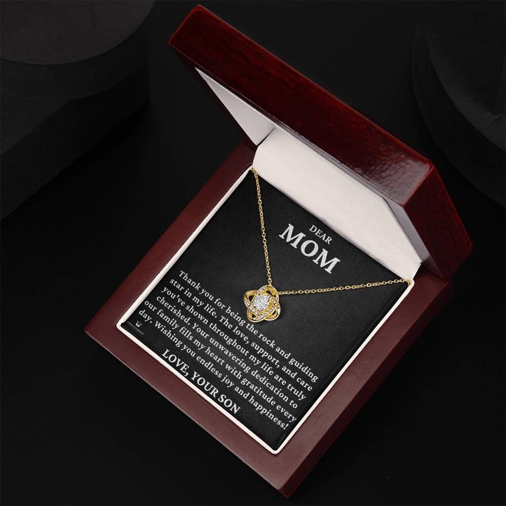 Dear Mom - You Are The Rock And Guiding Star In My Life - Love Knot Necklace