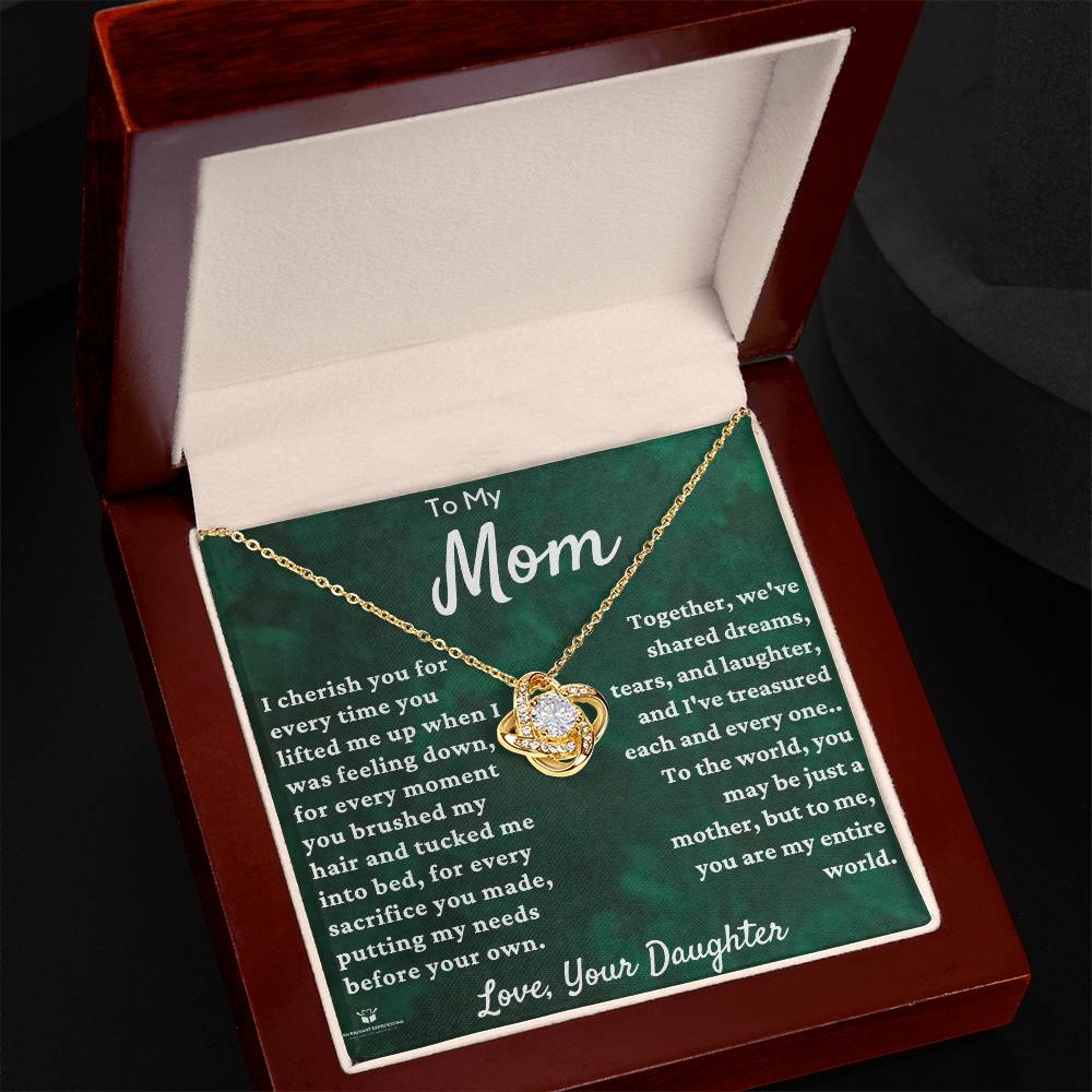 To My Dear Mom - A Daughter's Gratitude: Celebrating Mom's Love - Love Knot Necklace