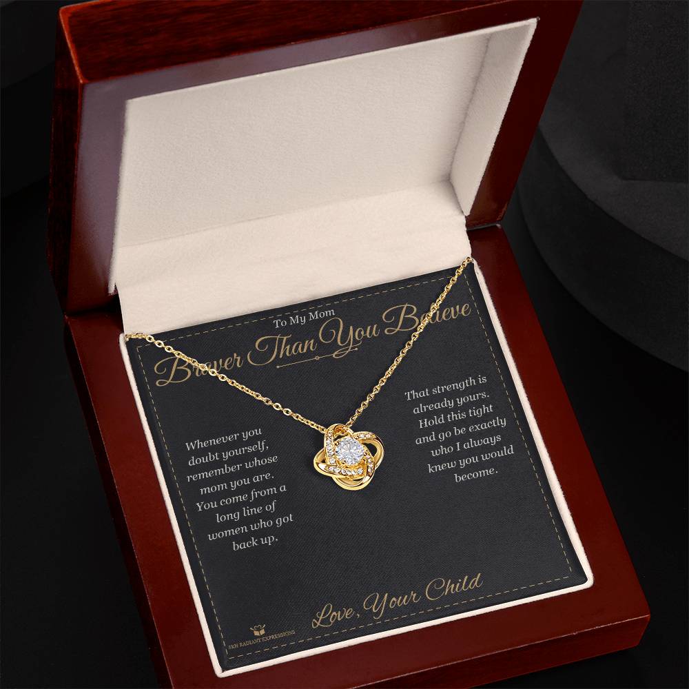 How to personalize a love knot necklace for mom