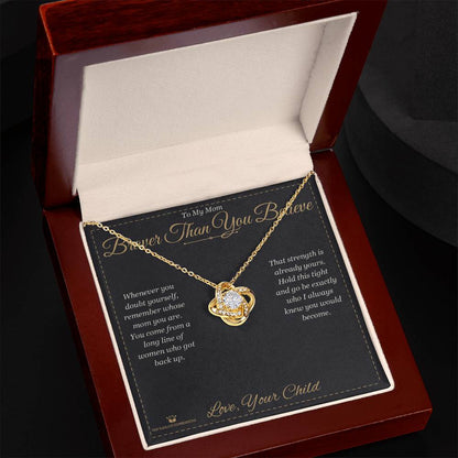How to personalize a love knot necklace for mom