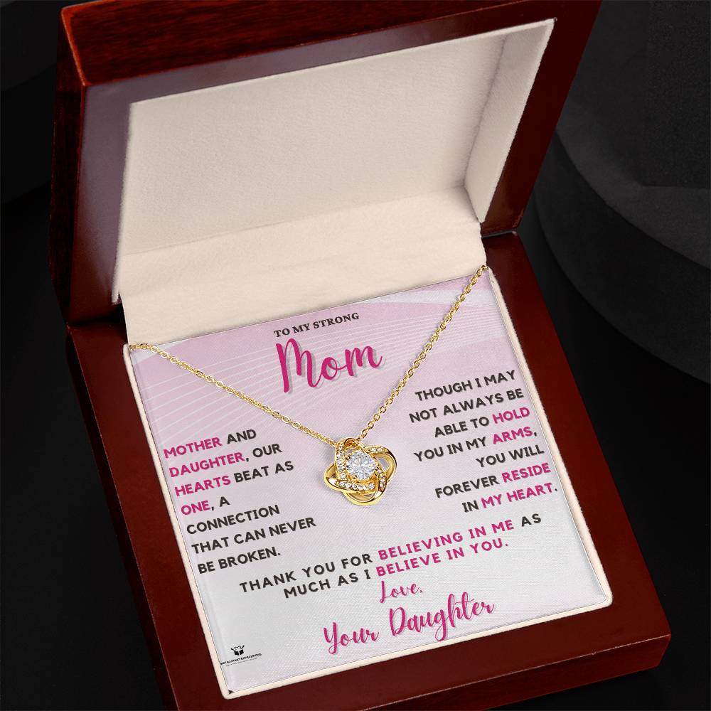 Hearts as One: A Daughter's Tribute to Her Strong Mom - Love Knot Necklace