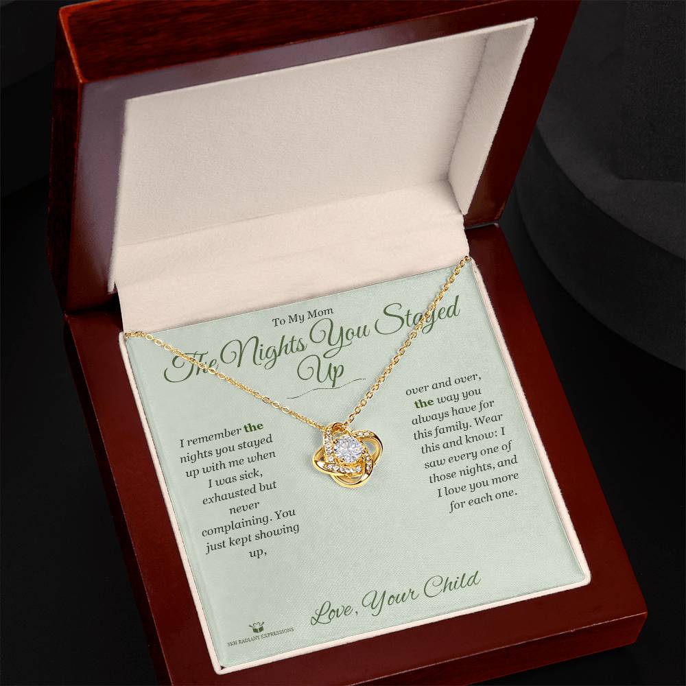 How to personalize a love knot necklace for mom