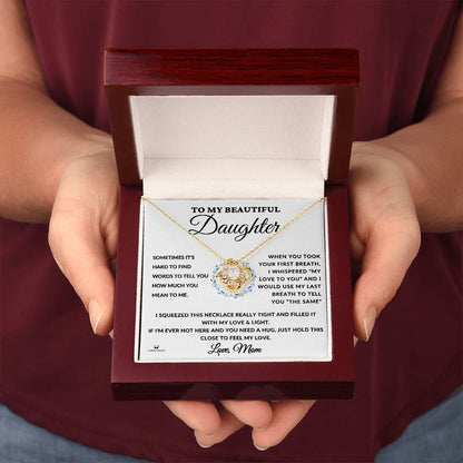 Best love knot daughter necklace with message card for her 2026