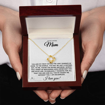 Engraved Love Knot Necklace with message for them
