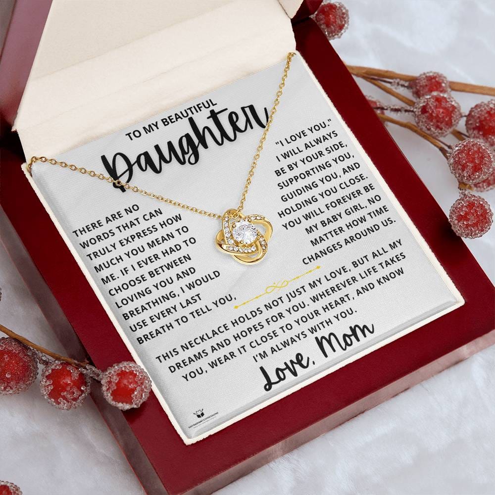 To My Daughter – I'm Always With You – Love Knot Necklace