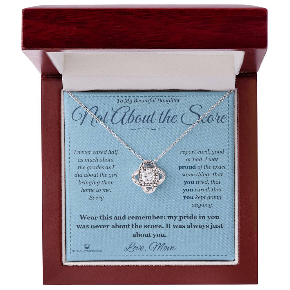 Engraved Love Knot Necklace keepsake for daughter