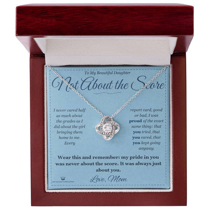 Engraved Love Knot Necklace keepsake for daughter