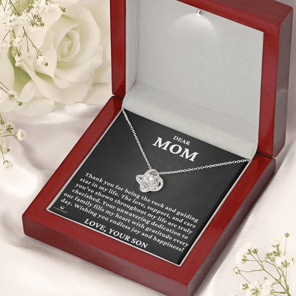 Dear Mom - You Are The Rock And Guiding Star In My Life - Love Knot Necklace