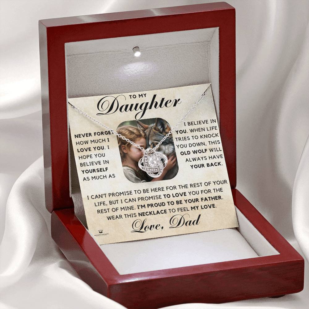 To My Daughter - Proud to Be Your Father - Love Knot Necklace