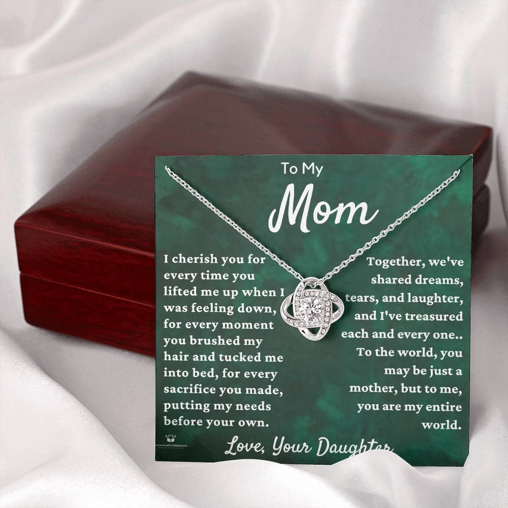 To My Dear Mom - A Daughter's Gratitude: Celebrating Mom's Love - Love Knot Necklace