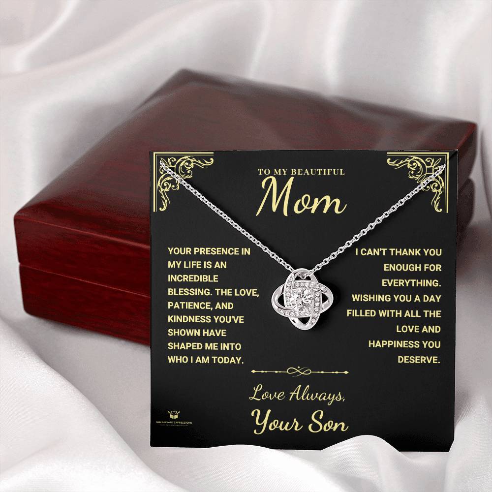 My Mom's Love: A Blessing Beyond Measure - Love Knot Necklace