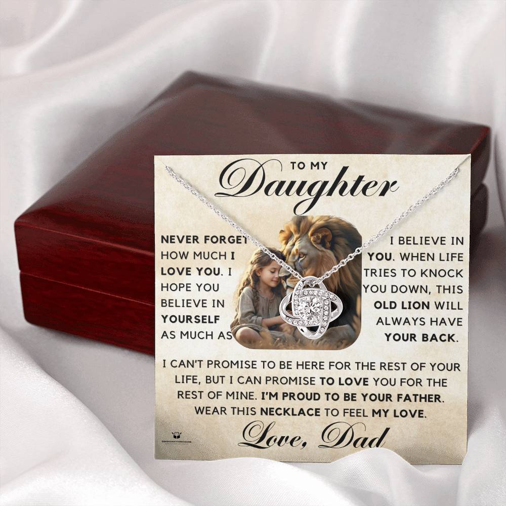 To My Daughter - Proud to Be Your Father - Love Knot Necklace