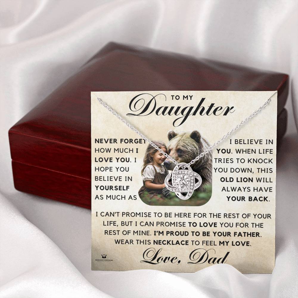 To My Daughter - Proud to Be Your Father - Love Knot Necklace