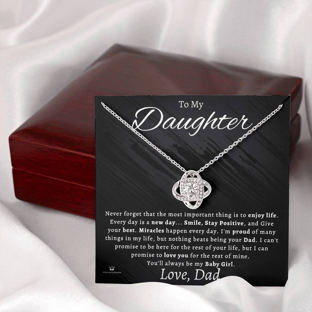 To My Daughter - Forever My Baby Girl - Love Knot Necklace