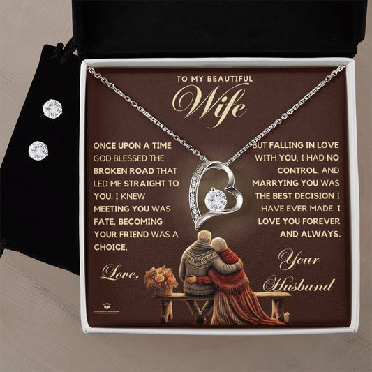 To My Beautiful Wife - From Fate to Forever Your Husband - Forever Love Necklace