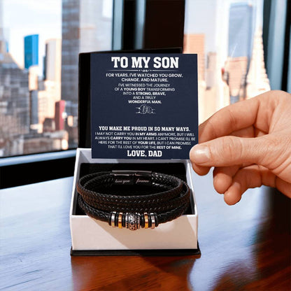 Bracelet You Make Me Proud In So Many Ways engraved with your own words for son