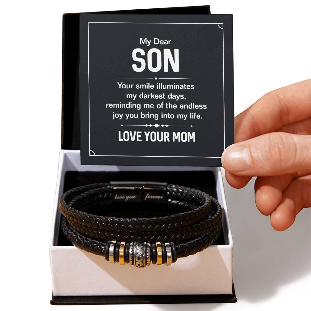 Love You Forever Bracelet - My Dear Son -  Your Smile Illuminates