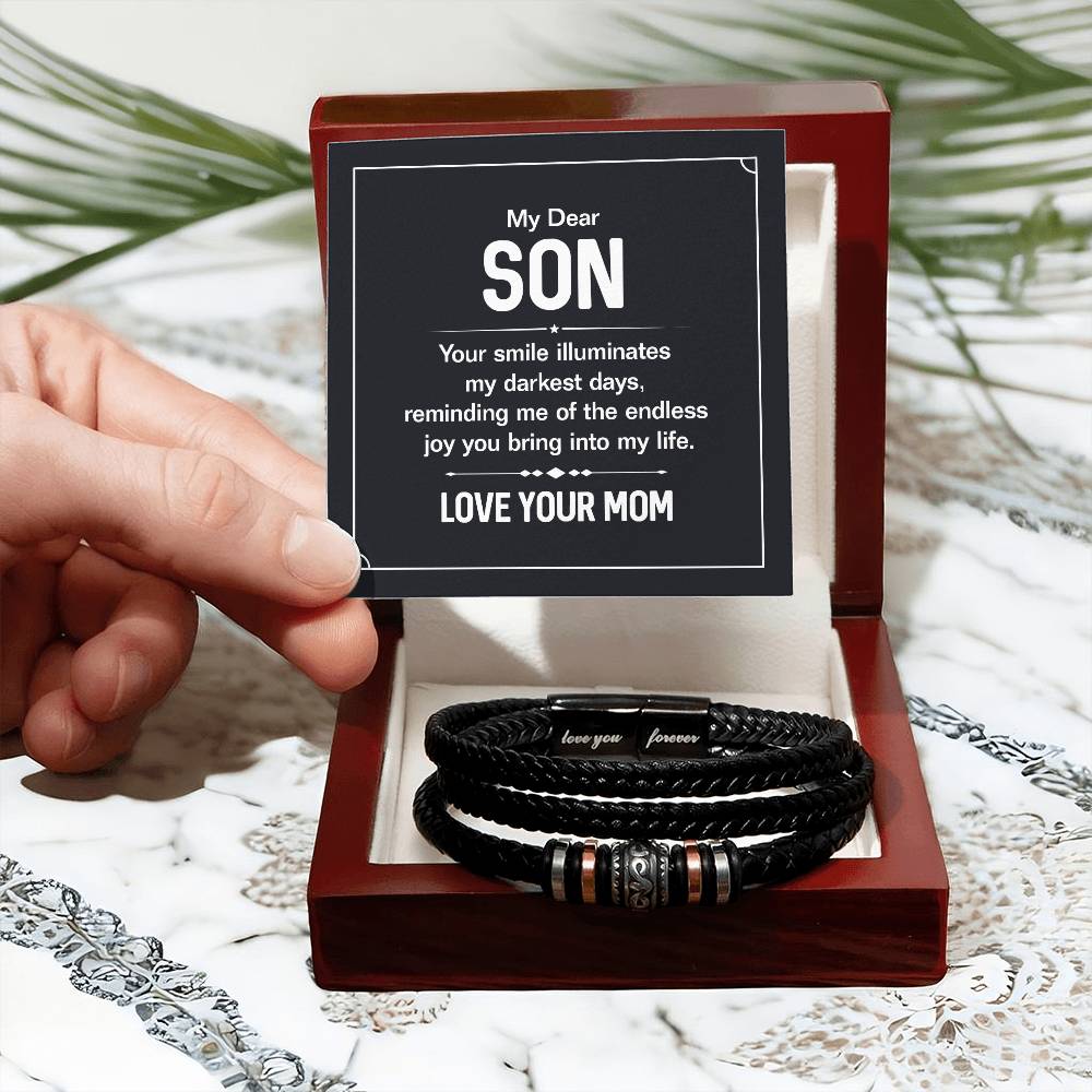 Love You Forever Bracelet - My Dear Son -  Your Smile Illuminates