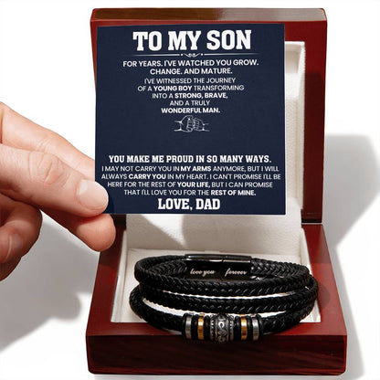 Bracelet You Make Me Proud In So Many Ways with personalized message card for son