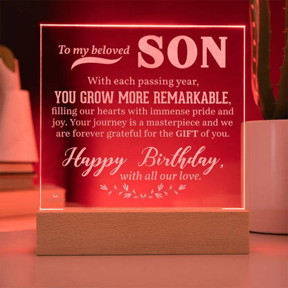 What does a Acrylic Plaque mean - gift for son