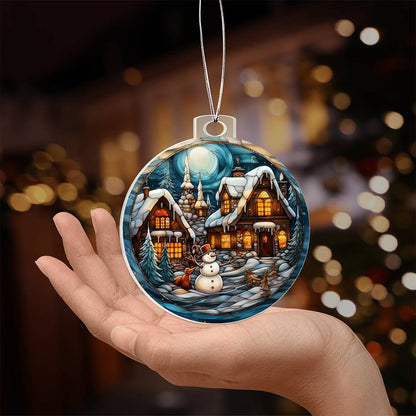 Engraved Winter Wonderland Keepsake Acrylic Ornament with message for them