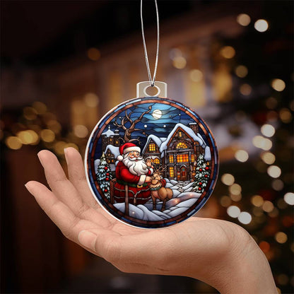 Meaningful gift for them - Santa's Cozy Christmas Eve Acrylic Ornament