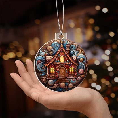 Meaningful gift for them - Gingerbread Cottage Acrylic Ornament