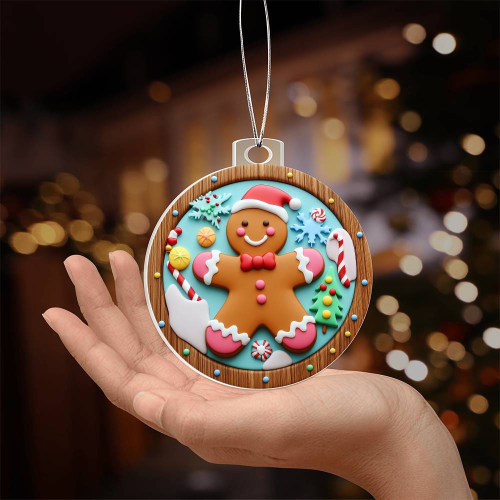 Gingerbread Man Acrylic Ornament 🍪🎄