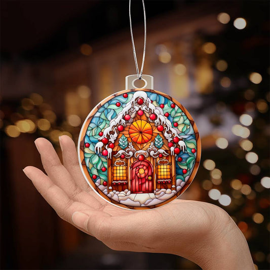 Whimsical Gingerbread Cottage Acrylic Ornamentπ¬π