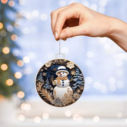 ❄️ Enchanted Snowman Holiday Acrylic Ornament ❄️