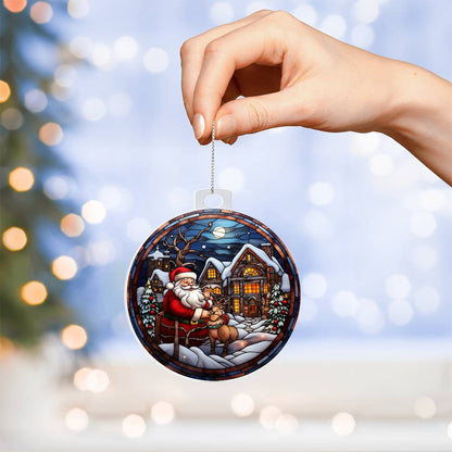 Personalized Santa's Cozy Christmas Eve Acrylic Ornament for them