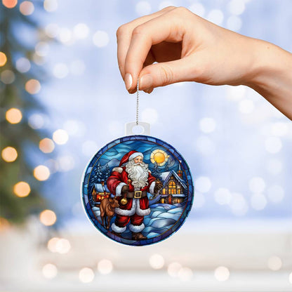 Personalized Santa's Holiday Visit Acrylic Ornament for them