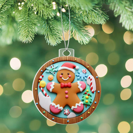 Gingerbread Man Acrylic Ornament πͺπ