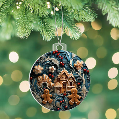 Engraved Gingerbread Dream Acrylic Ornament with message for them