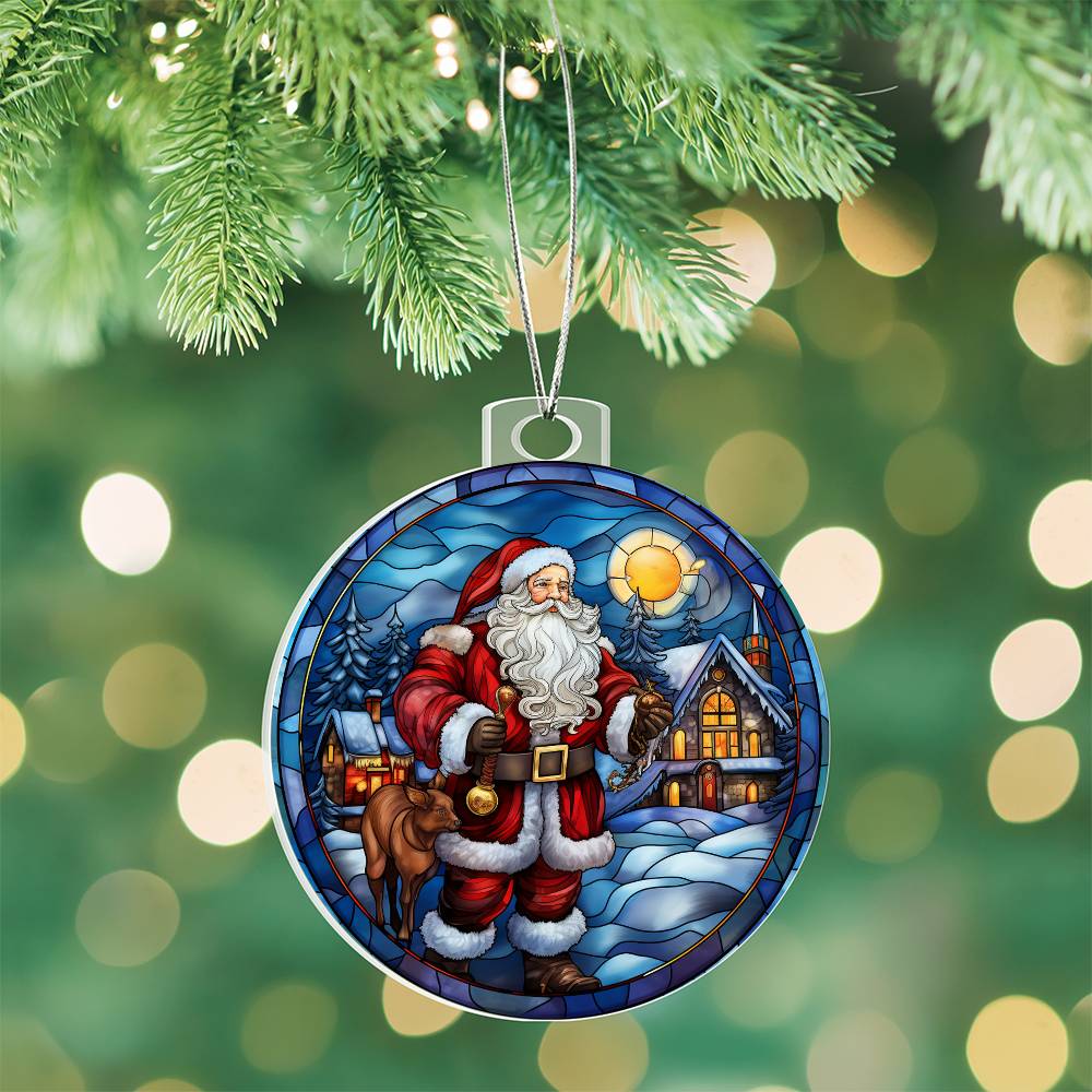 Santa's Holiday Visit Acrylic Ornament 🎅✨