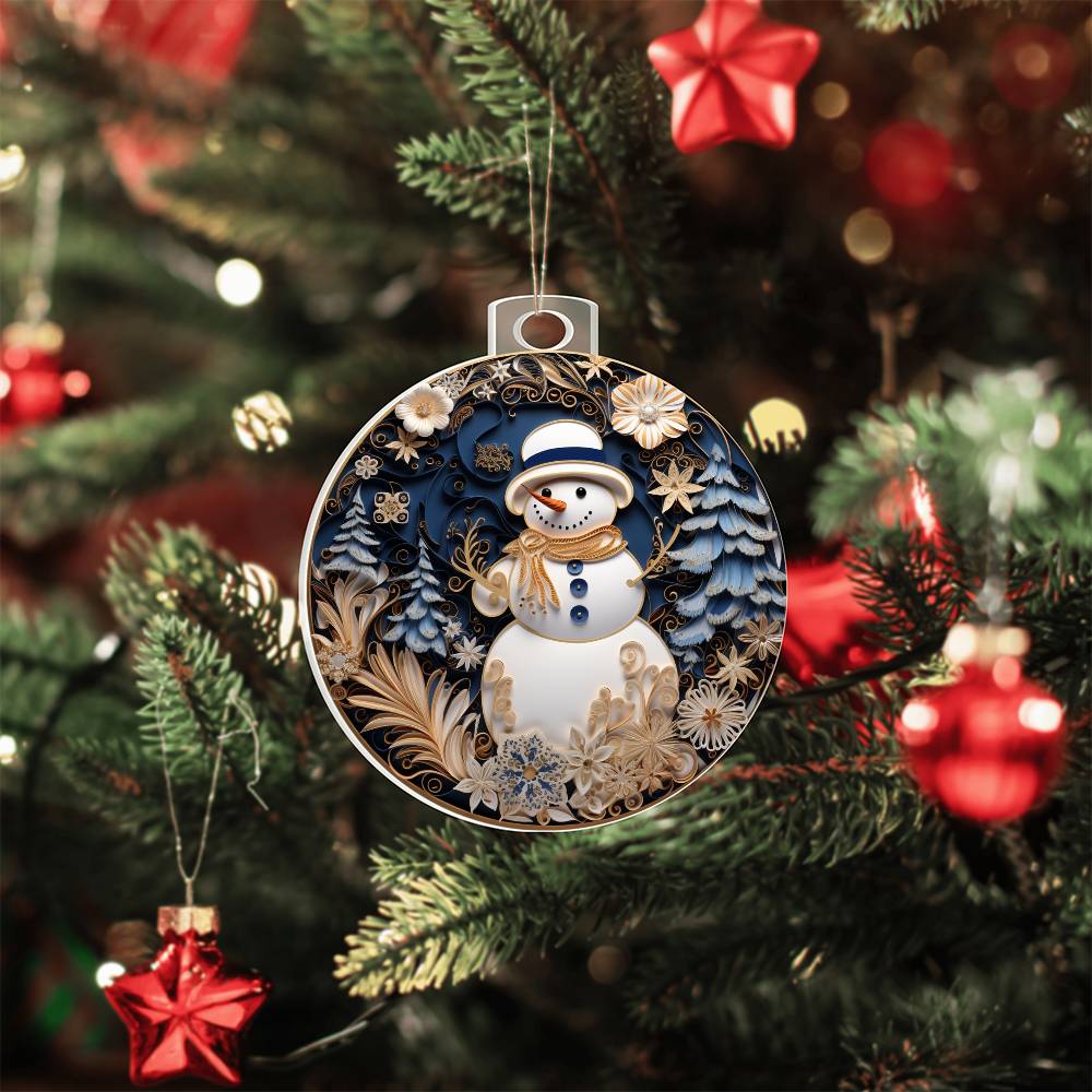 ❄️ Enchanted Snowman Holiday Acrylic Ornament ❄️