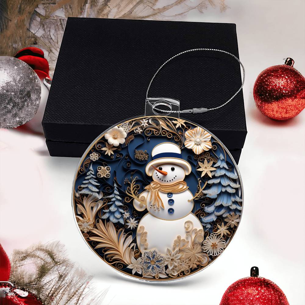 ❄️ Enchanted Snowman Holiday Acrylic Ornament ❄️