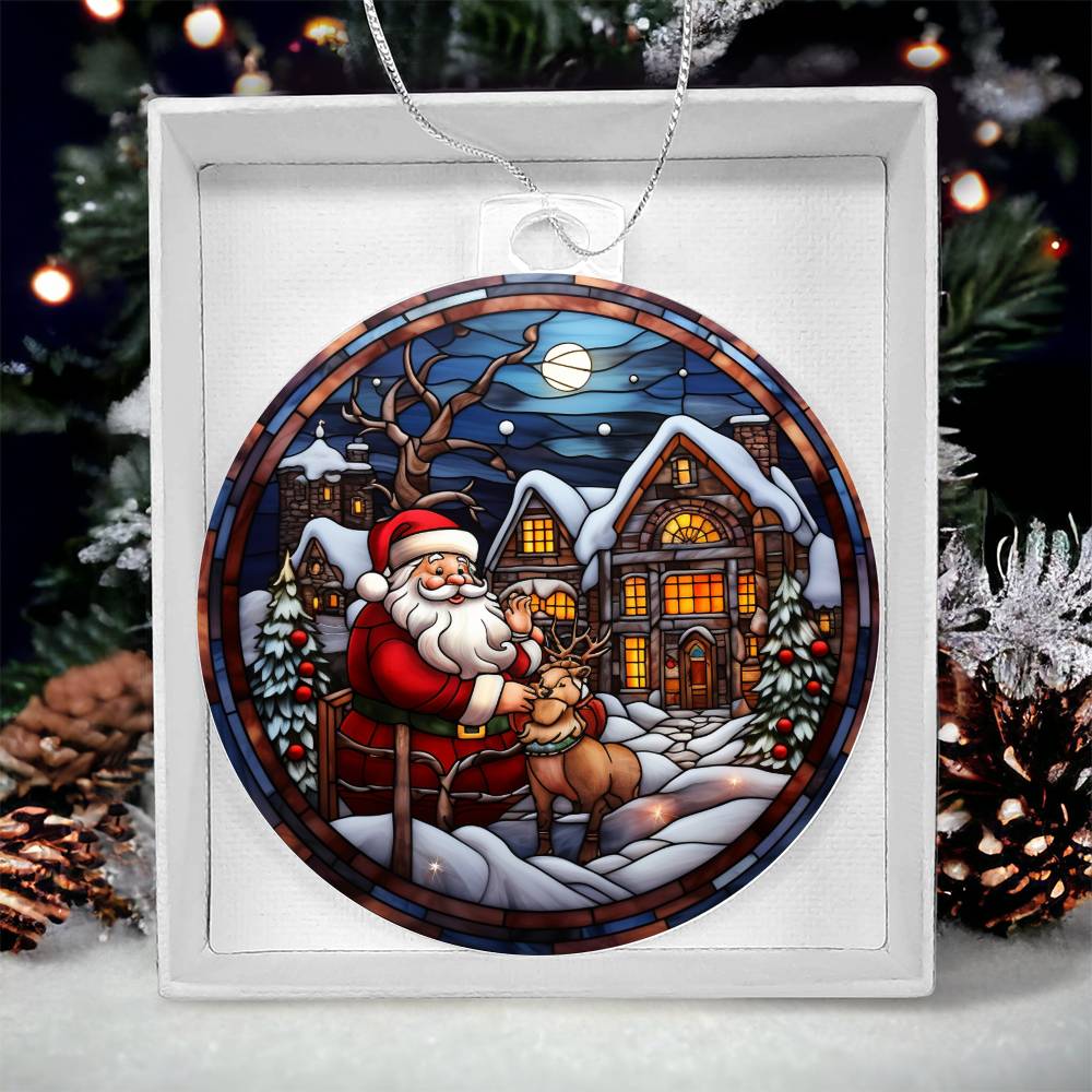 Santa's Cozy Christmas Eve Acrylic Ornament🎅🌟