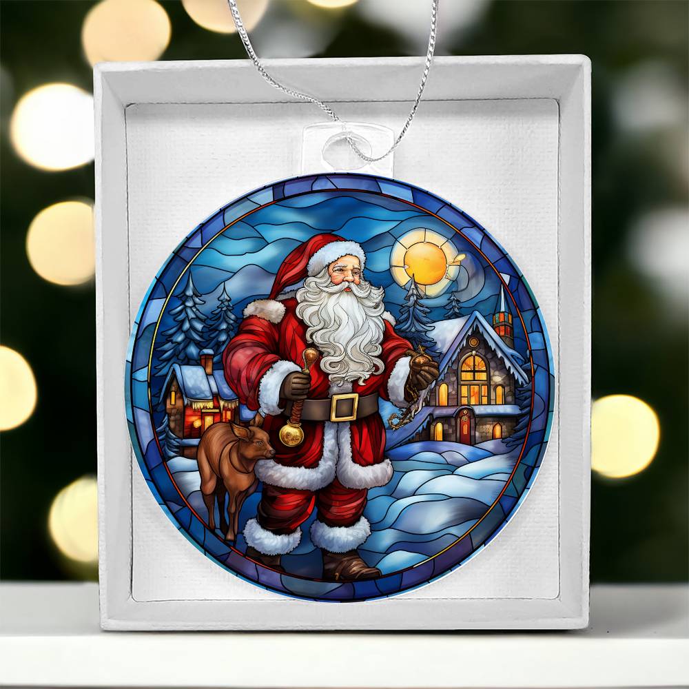 Santa's Holiday Visit Acrylic Ornament 🎅✨