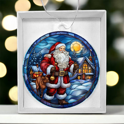 Meaningful gift for them - Santa's Holiday Visit Acrylic Ornament
