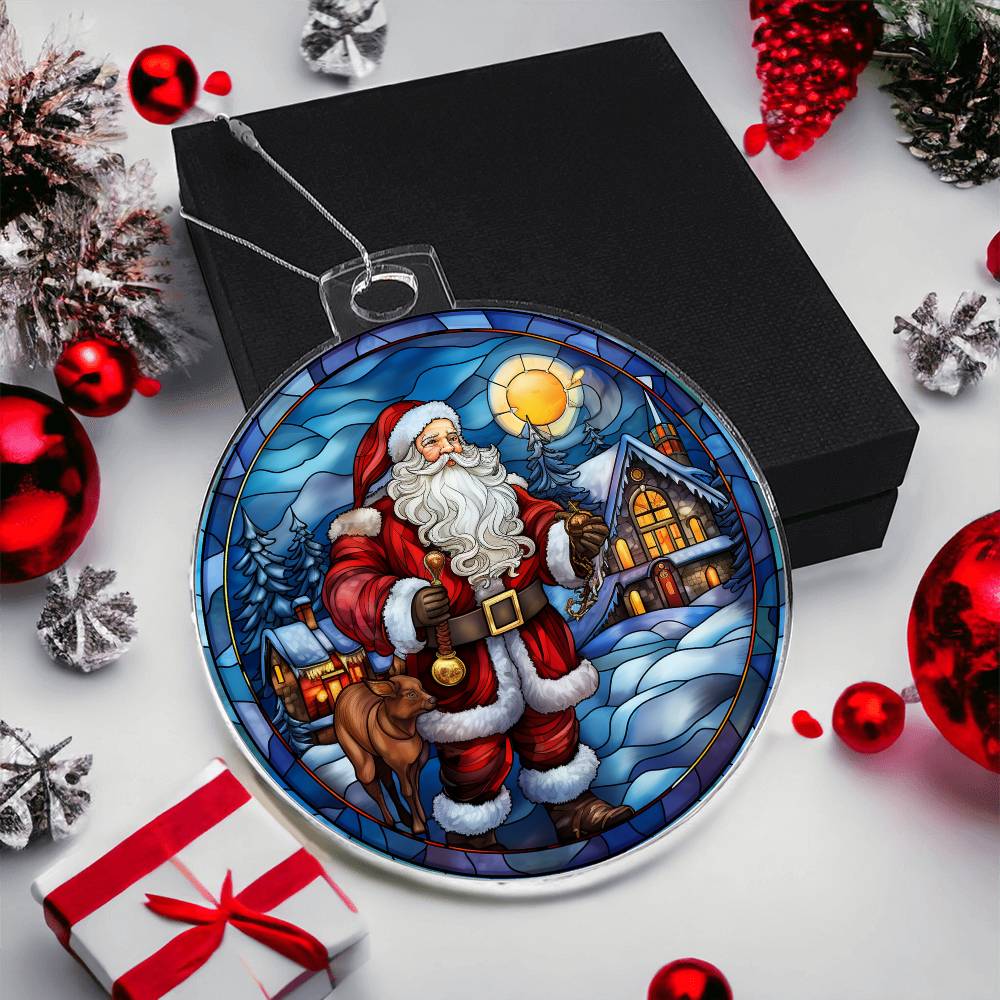 Santa's Holiday Visit Acrylic Ornament 🎅✨